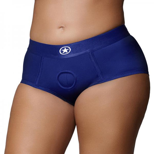 Ouch! Vibrating Strap-on Brief Royal Blue Xl/xxl