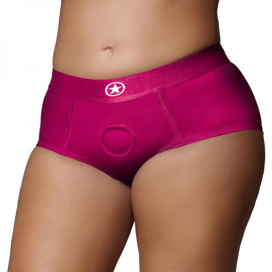 Ouch! Vibrating Strap-on Brief Pink Xl/xxl