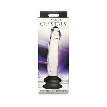 Pleasure Crystals 7.6 In. Glass Dildo With Silicone Base