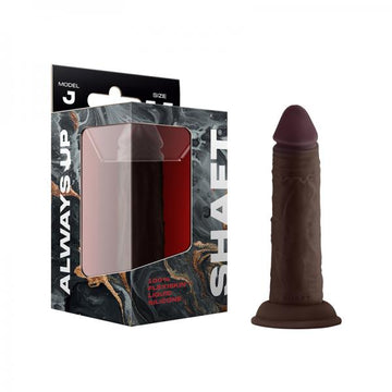 Shaft Model J Liquid Silicone 5.5 In. Dildo Mahogany