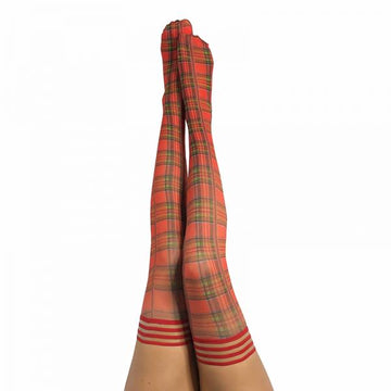 Kixies Grace Plaid Thigh-high Red Size A