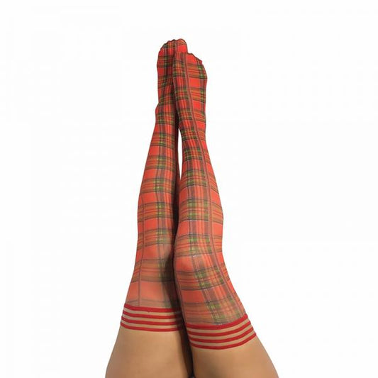 Kixies Grace Plaid Thigh-high Red Size C