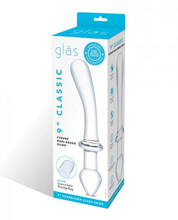 Glas 9 Classic Curved Dual- Ended Dildo "