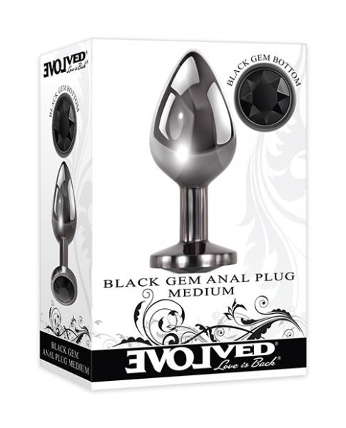 Evolved Gem Black Anal Plug Medium