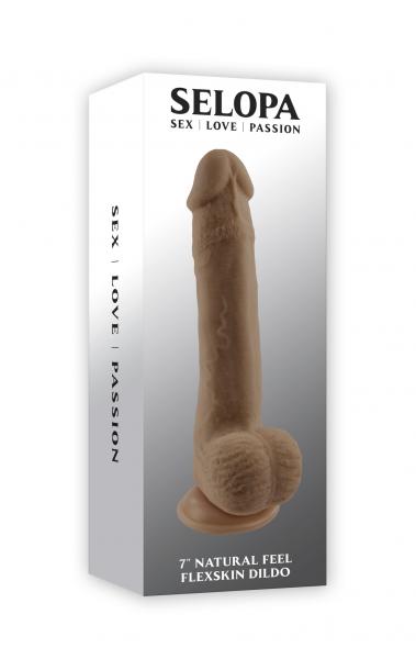 Selopa 7 In Natural Feel Flexskin Dildo Dark