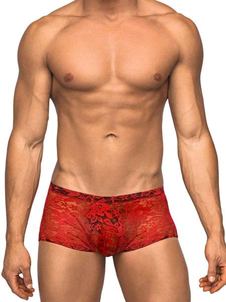 Mini Shorts Stretch Lace Medium Red