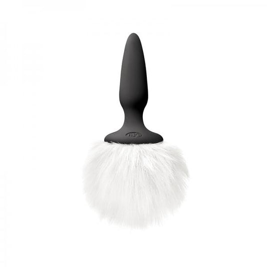 Bunny Tails Mini Black White Fur