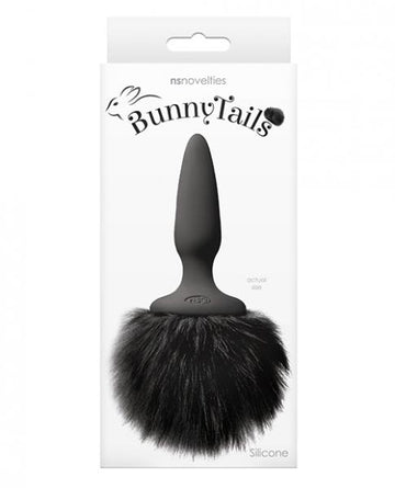 Bunny Tails Mini Black Black Fur