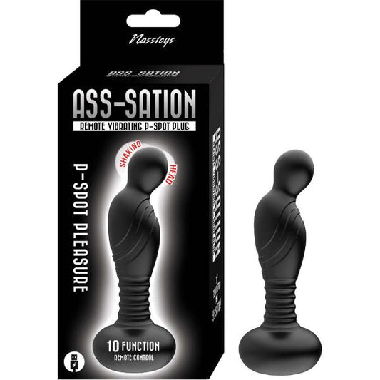 Ass-sation Remote Vibrating P-spot Plug Black