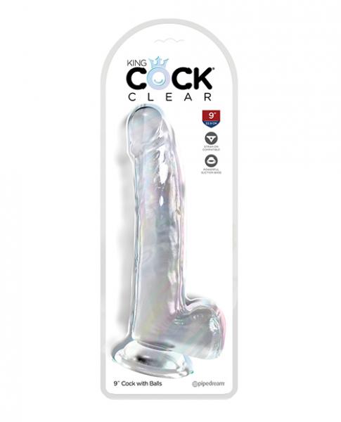 King Cock Clear 9in W/ Balls