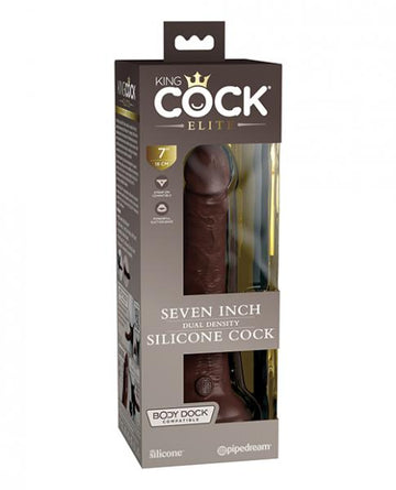 King Cock Elite 7 In Dual Density Brown