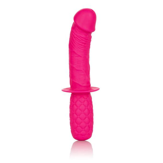 Silicone Grip Thruster Pink G-Spot Dildo