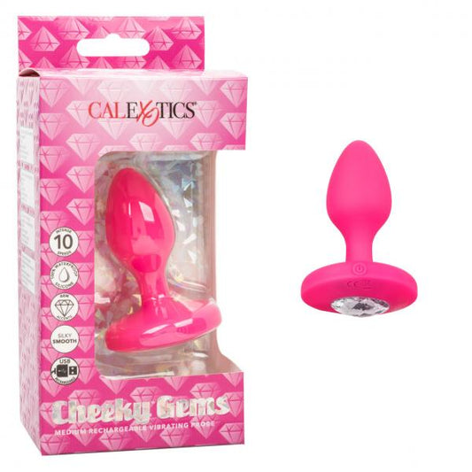 Cheeky Gems Vibrating Probe Medium Pink