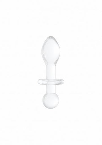 Chrystalino Rocker White Glass Butt Plug