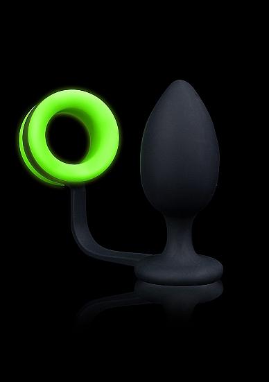 Glow Butt Plug W/ Cock Ring Glow In The Dark