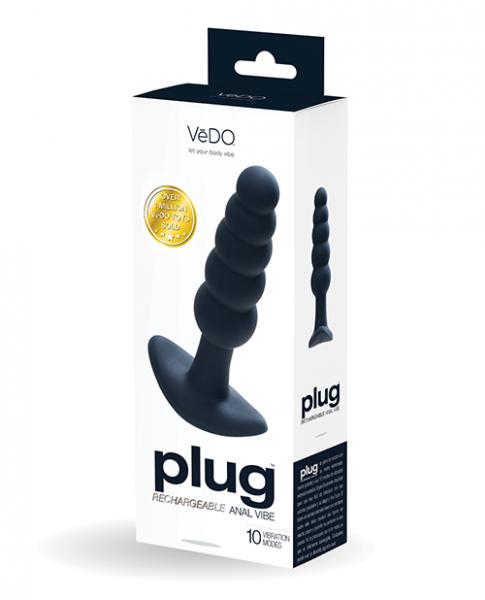 Vedo Plug Rechargeable Anal Plug Black Pearl