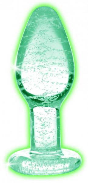 Booty Sparks Glow-in-the-dark Glass Anal Plug Small