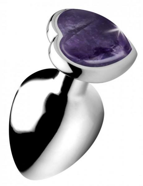 Booty Sparks Gemstones Large Heart Anal Plug Amethyst