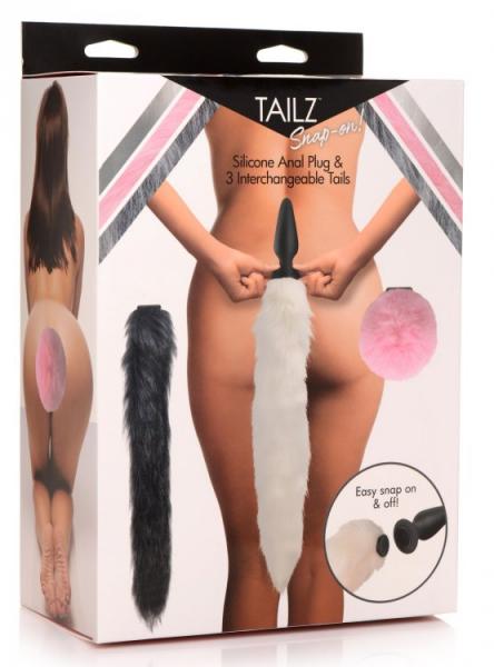 Tailz Snap On Silicone Anal Plug & 3 Interchangeable Tails