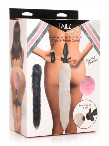 Tailz Snap On Vibrating Anal & Plug & 3 Tails W/ Remote