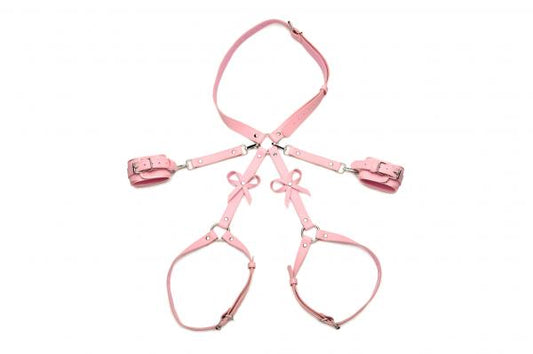 Strict Bondage Harness W/ Bows Pink Xl/2xl